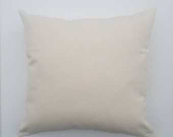 18x18 | Wholesale Pillow Cover Blank | White or Natural Canvas Blank | Cotton Canvas Throw Pillow | Perfect For Painting, Embroidery, HTV