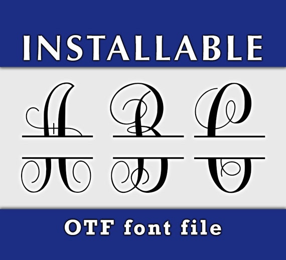 Split Vine Monogram digital font Installable font Split Vine