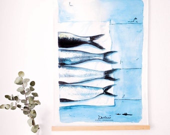 Wood poster hanger| Wooden poster | Support for illustrations | Print frame | Framing easy | Photo Wallets wood | To hang illustration