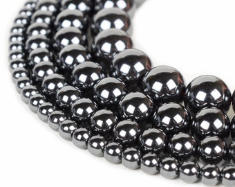 Hematite Beads 4mm 6mm 8mm 10mm Loose Gemstone Round 15.5" Full Strand Wholesale