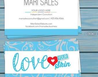 Rodan and Fields Business Cards - Love Your Skin Swirls - DIGITAL FILE ONLY