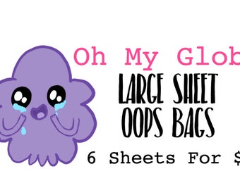 Large Sheet Opps Bags/Grab Bags Stickers (6 Sheets for 8Aussiedollars)