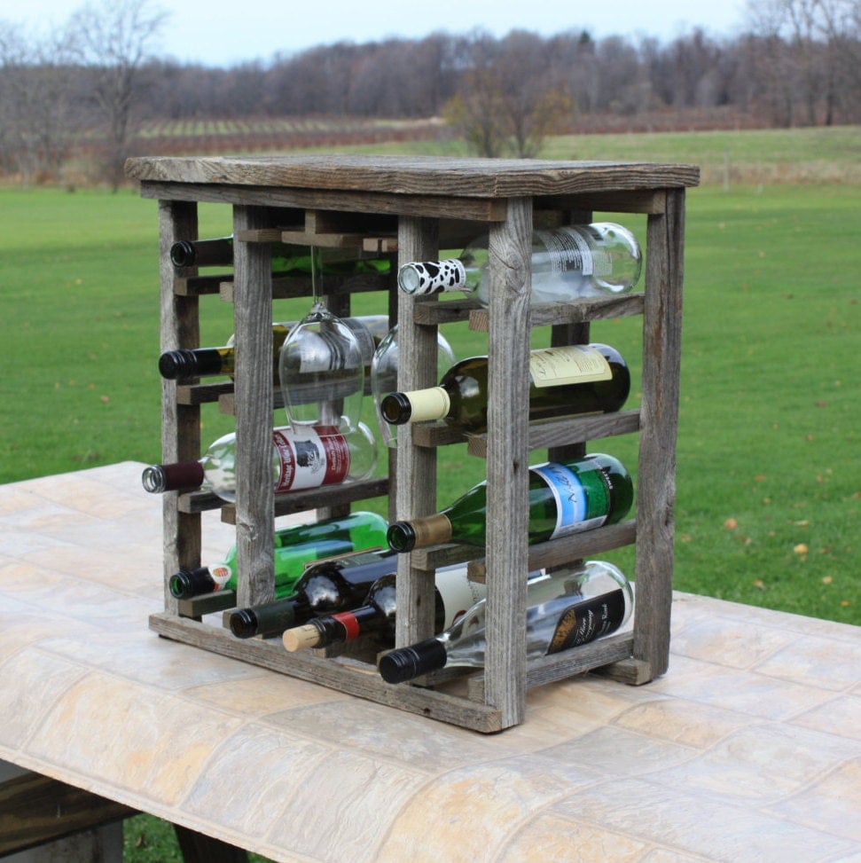 Wine Rack / Rustic Wine Rack Barn Wood Wine Rack Wine Rack