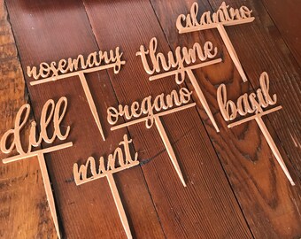 3D Printed Seed Markers // Custom Set of 4 // Herb Garden Decor