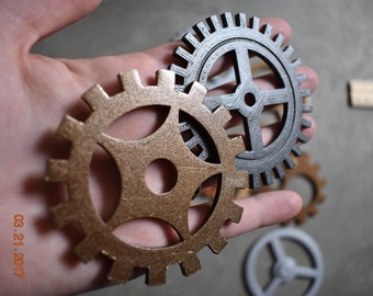MASSIVE Large Steampunk Gears. Steam Punk Huge Gears Custom Craft 3D Printed Hand Painted Giant Gears Diameter Big Cogs & Sprockets