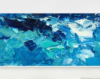 Sea Painting Oil Canvas Abstract Sea Art Ocean Painting Beach Home Decor Abstract Ocean Waves Coastal Nautical Decor Living Bedroom