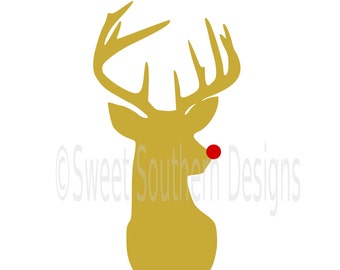 Reindeer deer rudolph Christmas SVG instant download design for cricut or silhouette