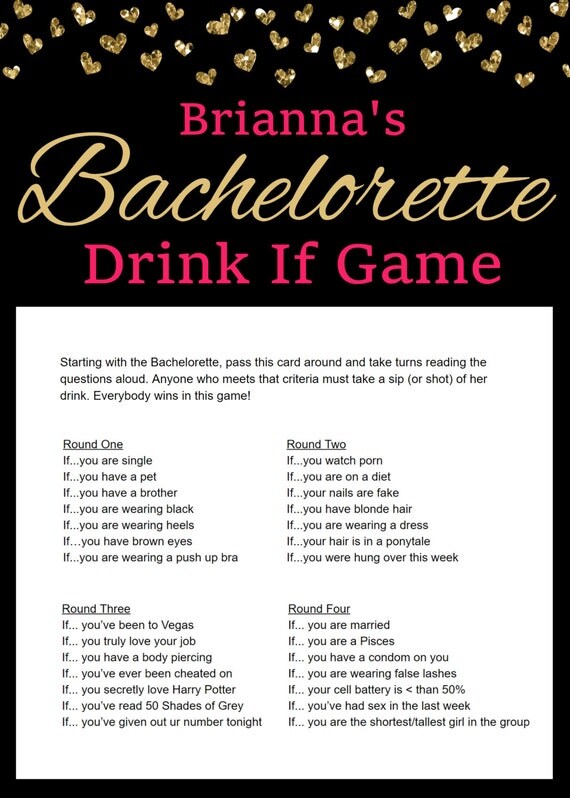 Drink If Game Bachelorette Party Games by SparklingEverAfters