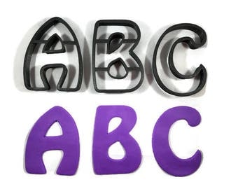 Alphabet A - Z Cookie Cutters - Letter A to Z Fondant Cutters - Letters Cupcake Toppers