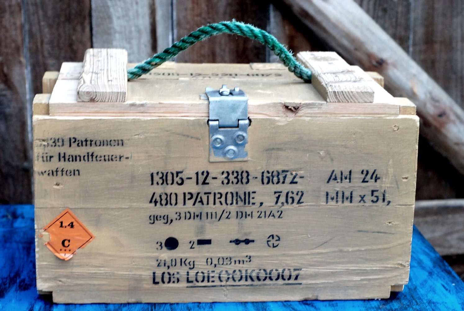 Wooden Military Box Vintage Wood Ammo Box 762mm Ammunition