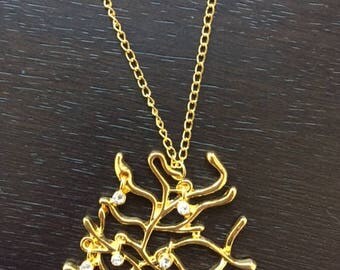 Belle's necklace, Beauty and the Beast Necklace, Belle dance necklace, Rose Tree Branch Necklace, Belle Costume, Belle Cosplay