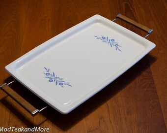 Corningware Cornflower Blue Pattern Broil Bake Bakeware Roaster