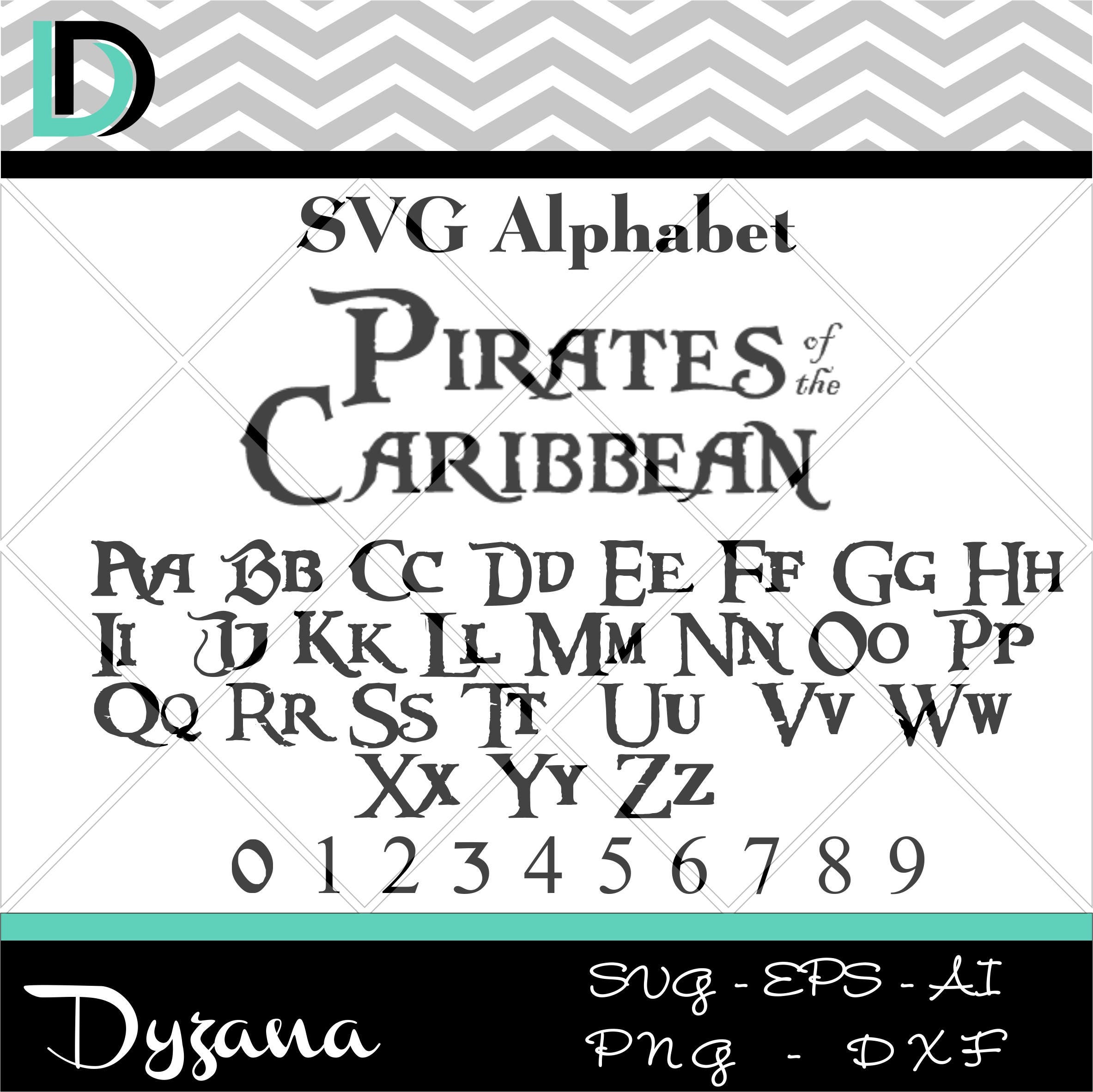 Pirates of the Caribbean svgAlphabet svgNumbers svgLetters