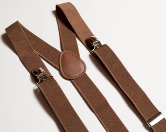 Adult suspenders Brown suspenders Wedding suspenders Mens suspenders Groomsmen suspenders Mens braces Wedding outfit