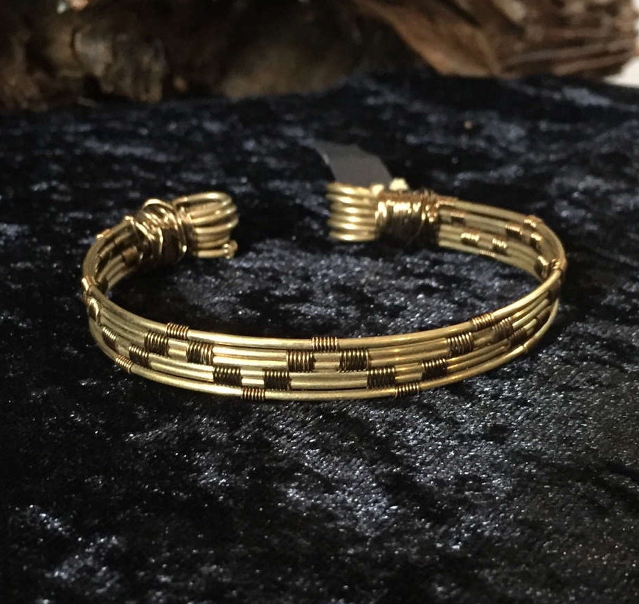 Bronze gold bracelet ancient egyptian unisex mens wrist cuff