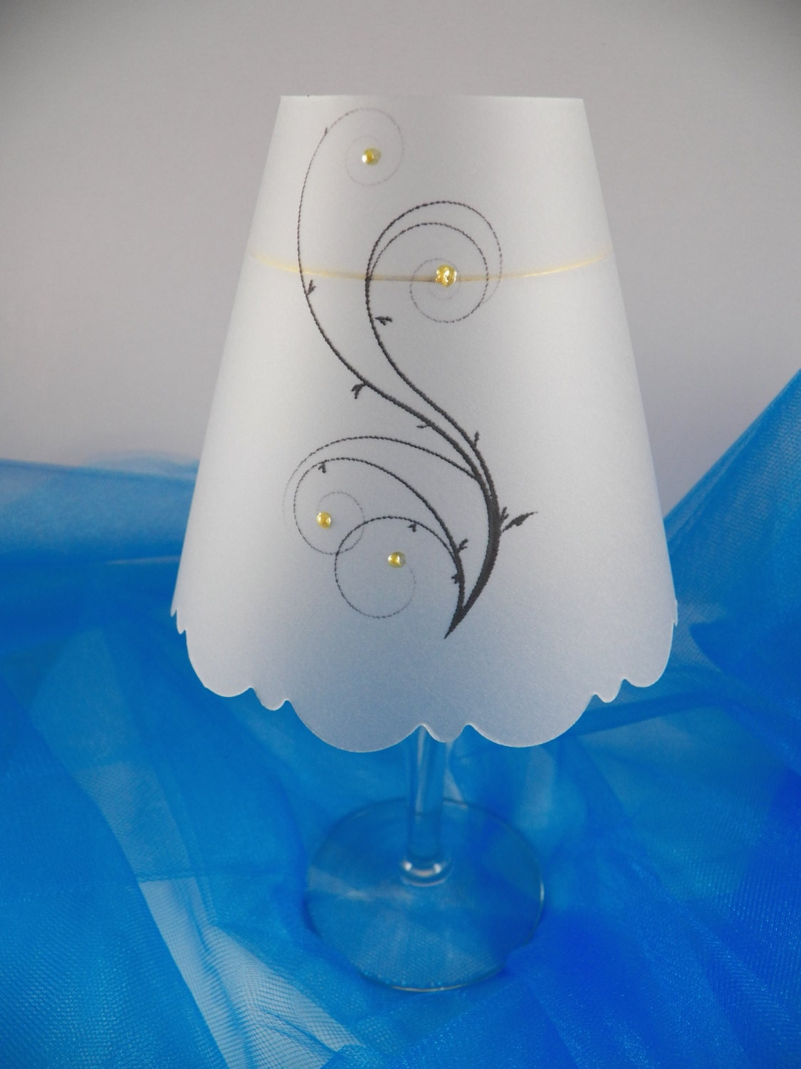 Vellum Wine Glass Luminary Shades Wedding Vellum Wine Glass