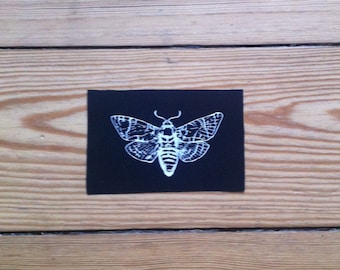 Moth Patch, Insect Patch, Sew on Patch, Black Patch, Punk Patch