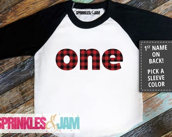 Lumberjack First Birthday Shirt, Lumber Jack Birthday, 1st Birthday Shirt Boy, Wild One, Boys First Birthday Outfit