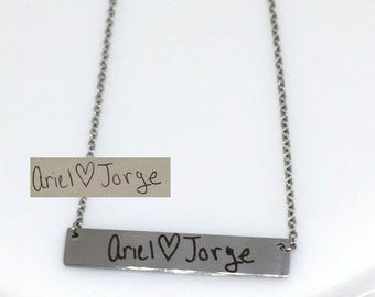 Custom Handwriting Necklace, Signature Necklace, Engraved Signature Handwriting, Gift for Mom, Signature Necklace, Handwritten Engraving