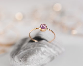 Amethyst Ring | February Birthstone | 14K Gold Filled | Stacking Ring | Minimalist Ring | Gift For Her | Thin Ring | Dainty Valentine's Gift
