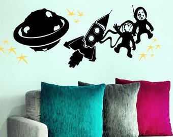 Dogs in Space - Moon Star Quote Decal Vinyl Sticker, Vinyl Decal, Outdoor Recreation, Adventure,Original Sticker, mirror decal