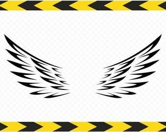 Angel wings wall decor SVG Decal stickers Cut files for Cricut DXF PDF Png