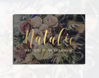 Bridesmaid card Will you be my bridesmaid card Bridal party card Wedding card Wedding sign Printable bridesmaid card Personalised wedding
