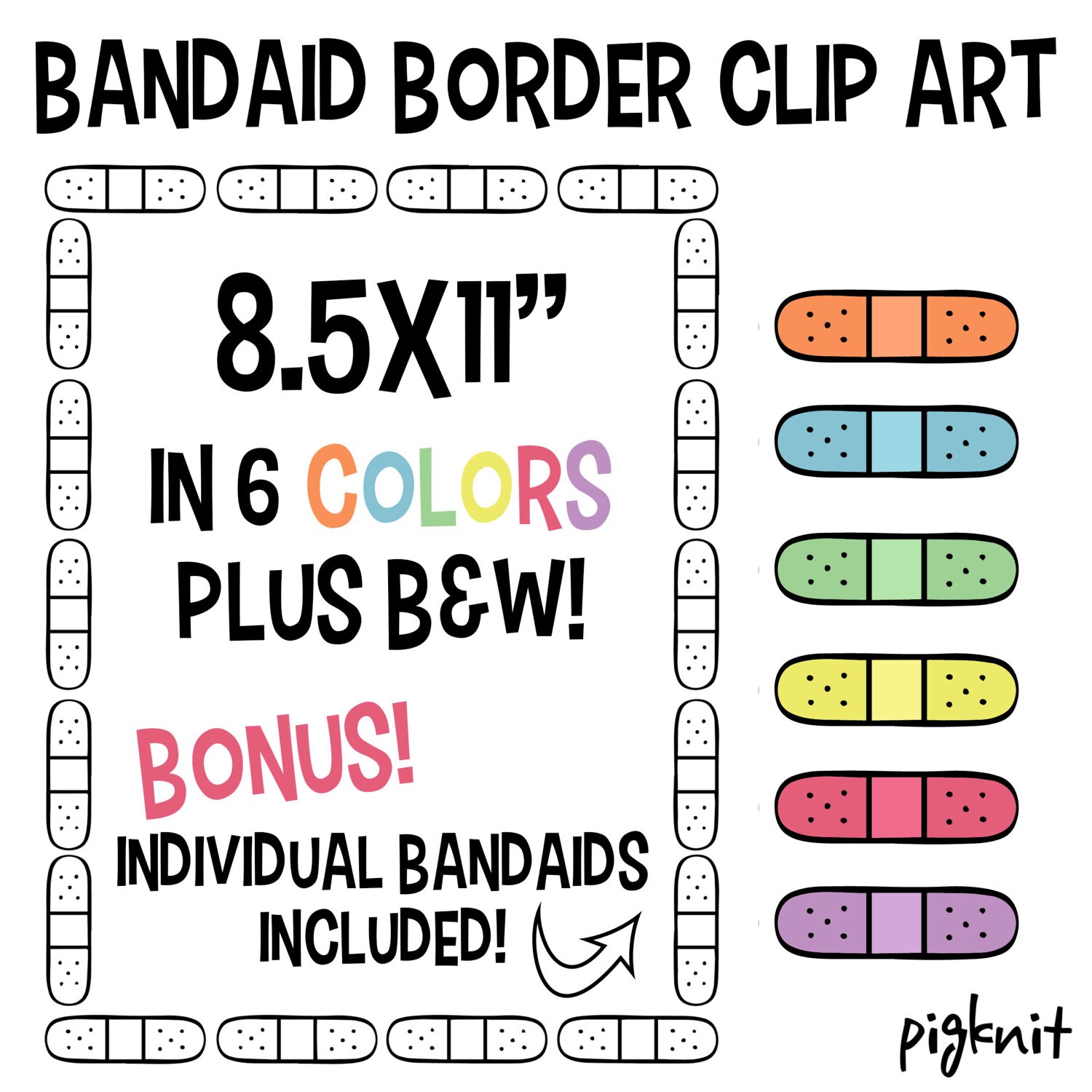 Bandaid Border Clip Art, Classroom Download, Bandaid Background ...