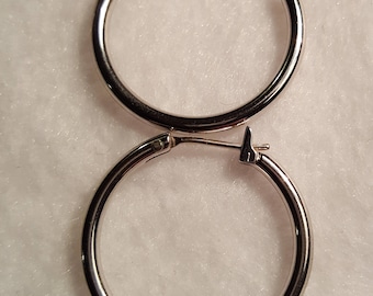 Sterling Silver Vintage Hoop Earrings