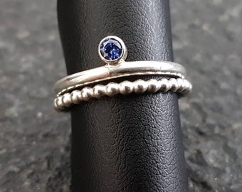 Silver ring with stone