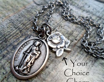 St. Dymphna Necklace, Depression, Anxiety, Mental Health Patron Saint, Catholic Jewelry, Confirmation Gift, Girls, Teens, Women All Sizes