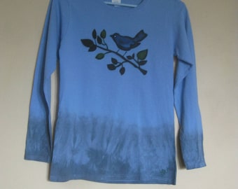BLUEBIRD Airbrushed Longsleeve Cotton T-Shirt