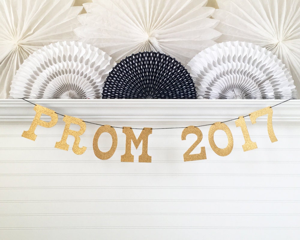 Glitter Prom 2020 Banner 5 inch Letters Prom Banner Gold