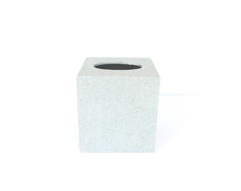 Silver Glittered Wood Tissue Box Cover