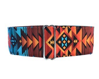 Tribal Martingale Collar, Wide Dog Collar, Aztec Martingale Collar, Southwest Martingale, Aztec Dog Collar, Aztec Dog Collar,
