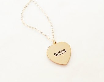 Queer Necklace // Gay Pride // LGBTQ Jewelry // Gender Queer // Lesbian Jewelry// Gay Lesbian // Gay Pride // Queer Pride // Feminist