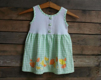 green white gingham dress