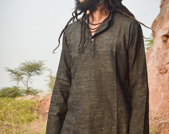 long Kurta~ Earthy Black ~