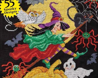 NEW 2017 Halloween cross stitch patterns magazine : Just Cross Stitch Collectors Issue fantasy