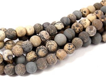 Matte Yellow Jasper 6mm smooth round -15 inch strand