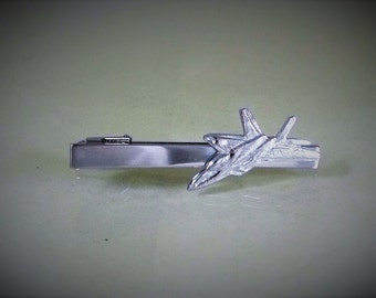 Tie Bar Tie Cli, Silver F22 Raptor Fighter Jet Mens Accessories Handmade