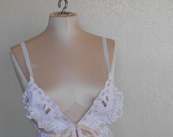 Eyelash Lace Teddy With Satin  Ribbon Bow - One Size - Green