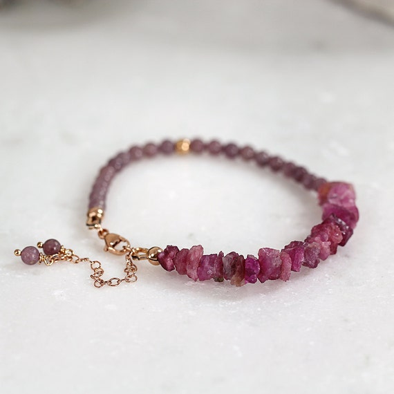 Pink Tourmaline Bracelet - Rose Gold Bracelet
