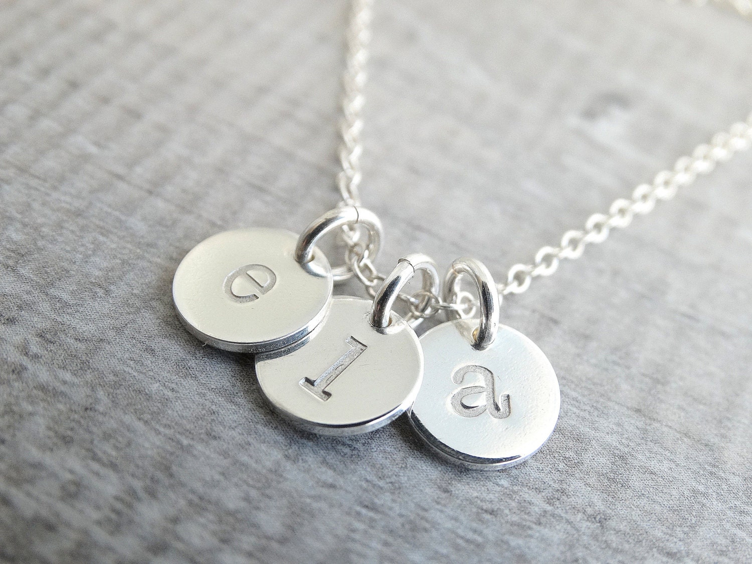 Personalized initial charms Initial necklace Sterling silver