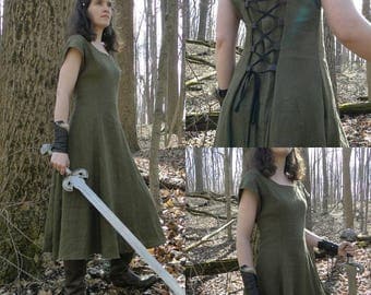 Medieval Linen Dress, Renaissance Fair - Choose Size & Color - SHIELDMAIDEN