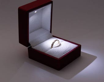 Engagement Ring box, proposal ring box, Wedding ring box, Unique ring box with light, velvet ring box, lighted ring box, luxury led ring box