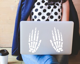 Skeleton Decal, Halloween Decal, Skeleton Hand Stickers, Skeleton Vinyl Decal, Xray Tech Gift, Car window decal, Radiologist gift, Radiology