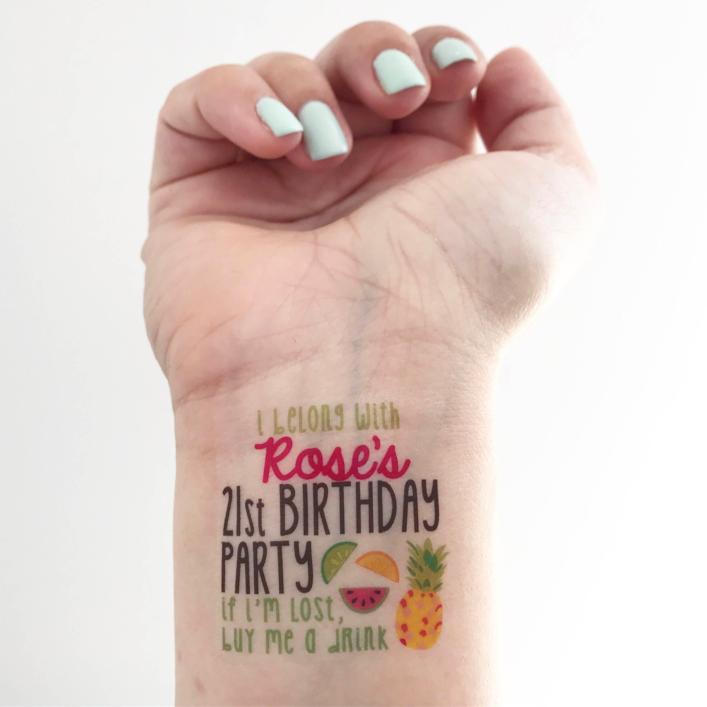 15 Custom Birthday Temporary Tattoos - Tropical Fruit