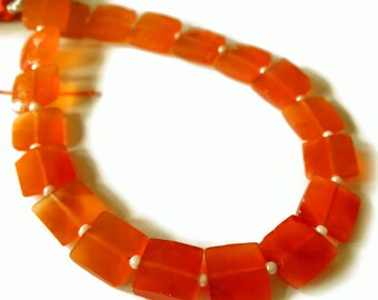 Carnelian faceted squares. Approx. 8.25mm x 8.25mm. Select a quantity.