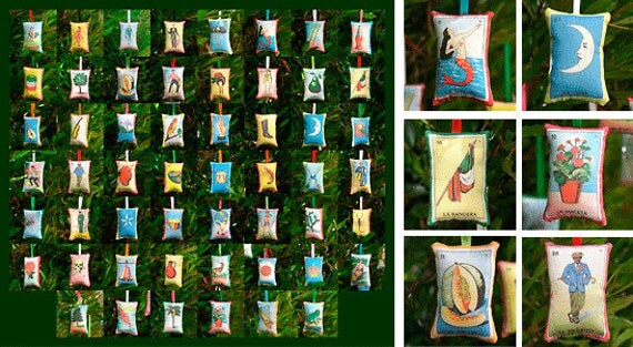 Elegir 8 or 12 mexicanos loteria adornos de por pillowandpocket
